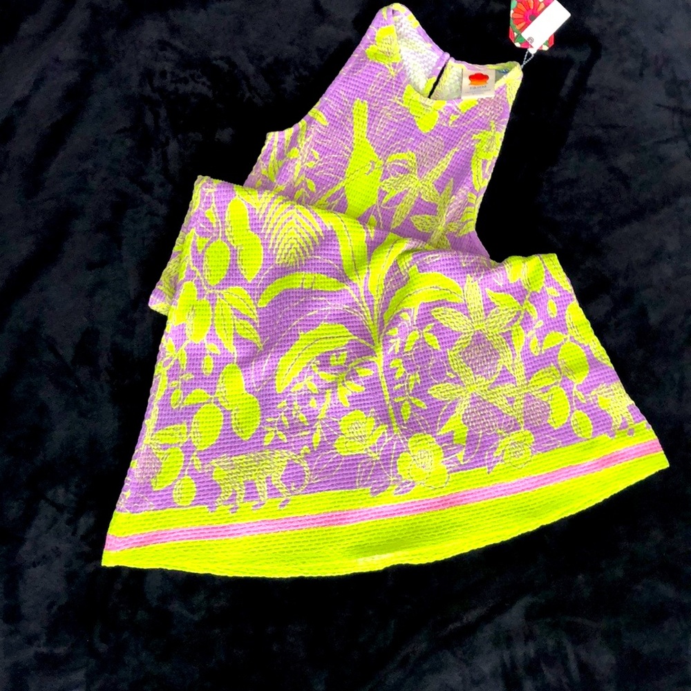 FARM Rio Neon Lime & Lavender Floral Maxi Dress